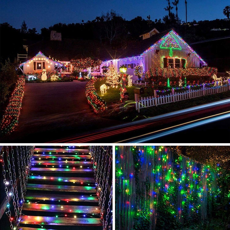 Lezonic Outdoor Solar Christmas Lights Waterproof,2 Pack Total 240LED 24M/80Ft Garden Light Waterproof 8 Modes Outdoor Copper Wire Solar String Lights Patio Decor,Porch Hanging Light (Colored) - Image 4